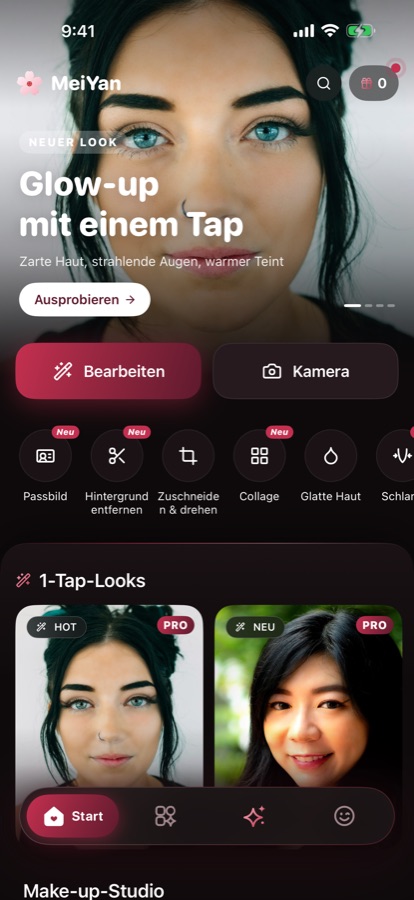 MeiYan-Startbildschirm